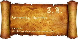 Beretzky Marita névjegykártya